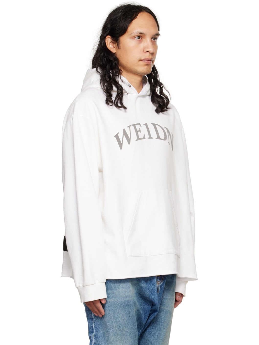 White Distressed Hoodie - 2