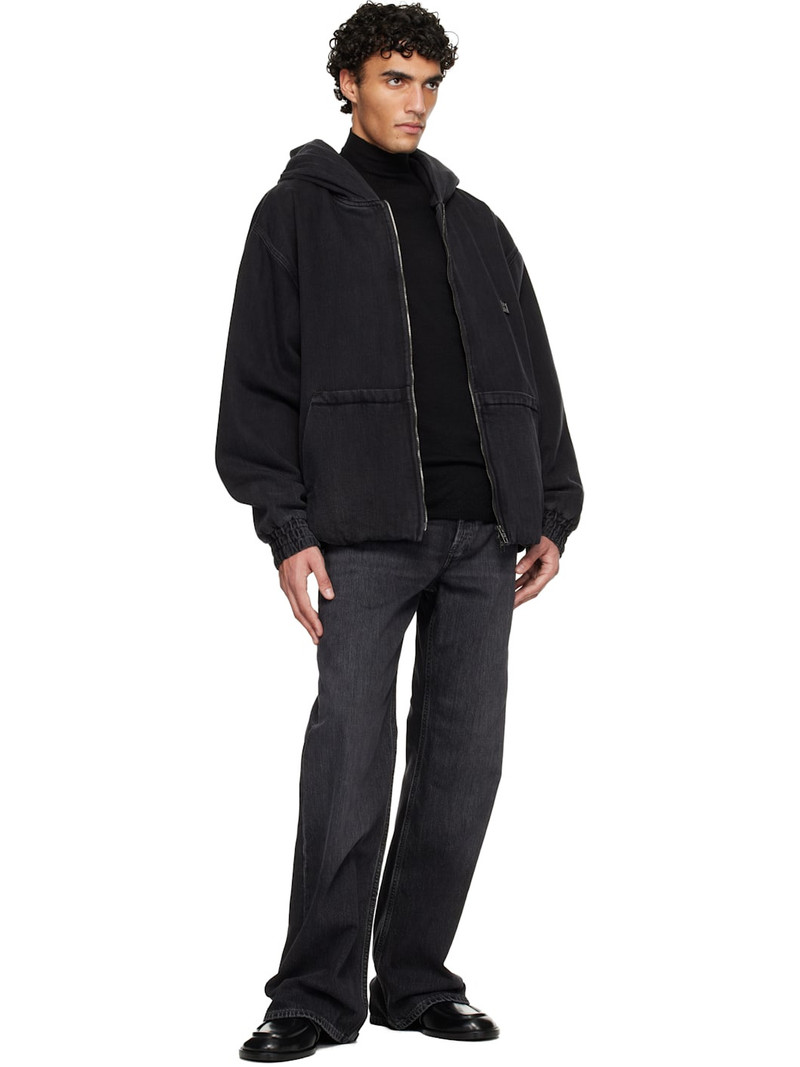 Wooyoungmi Black Denim Hooded Jacket outlook