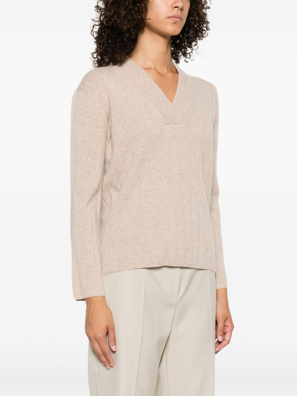 Arten ribbed v-neck jumper - 3