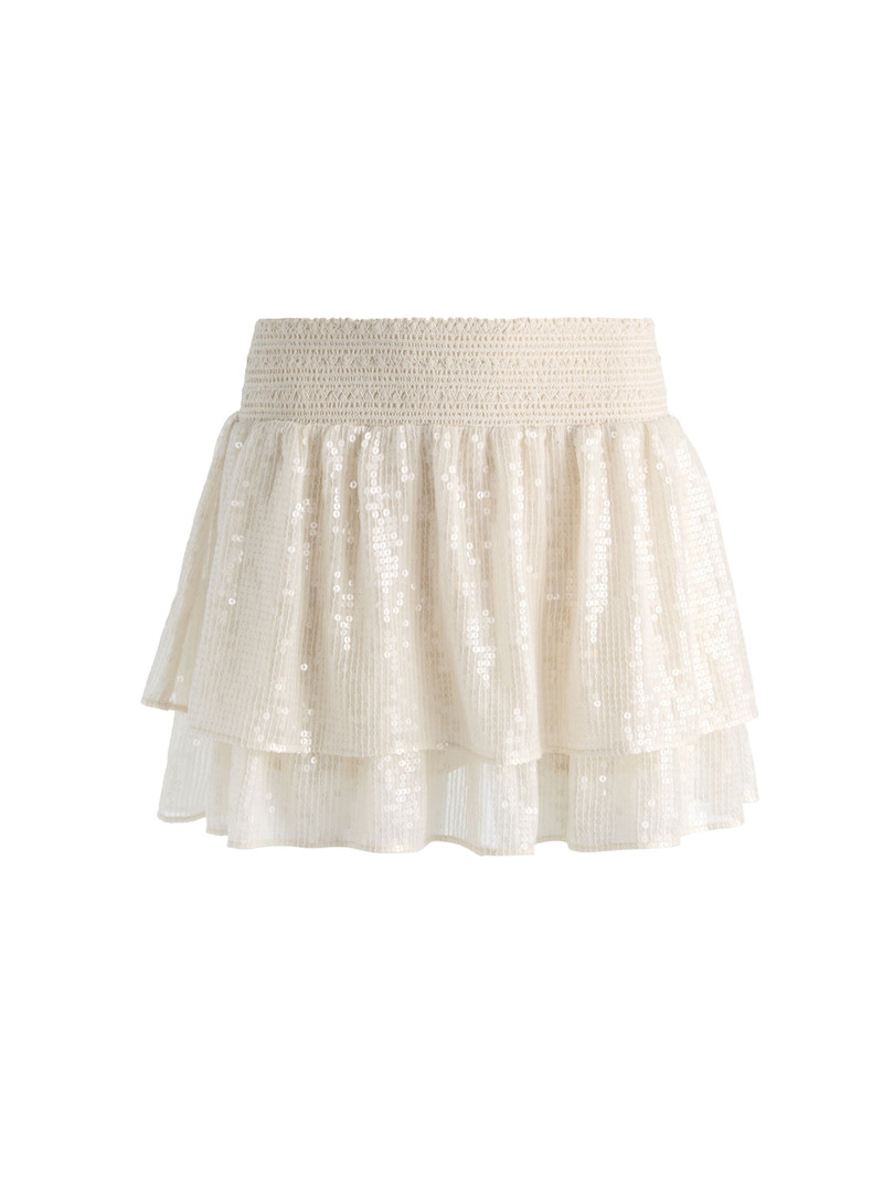 BETHIE SEQUIN MINI SKORT - OFF WHITE 1