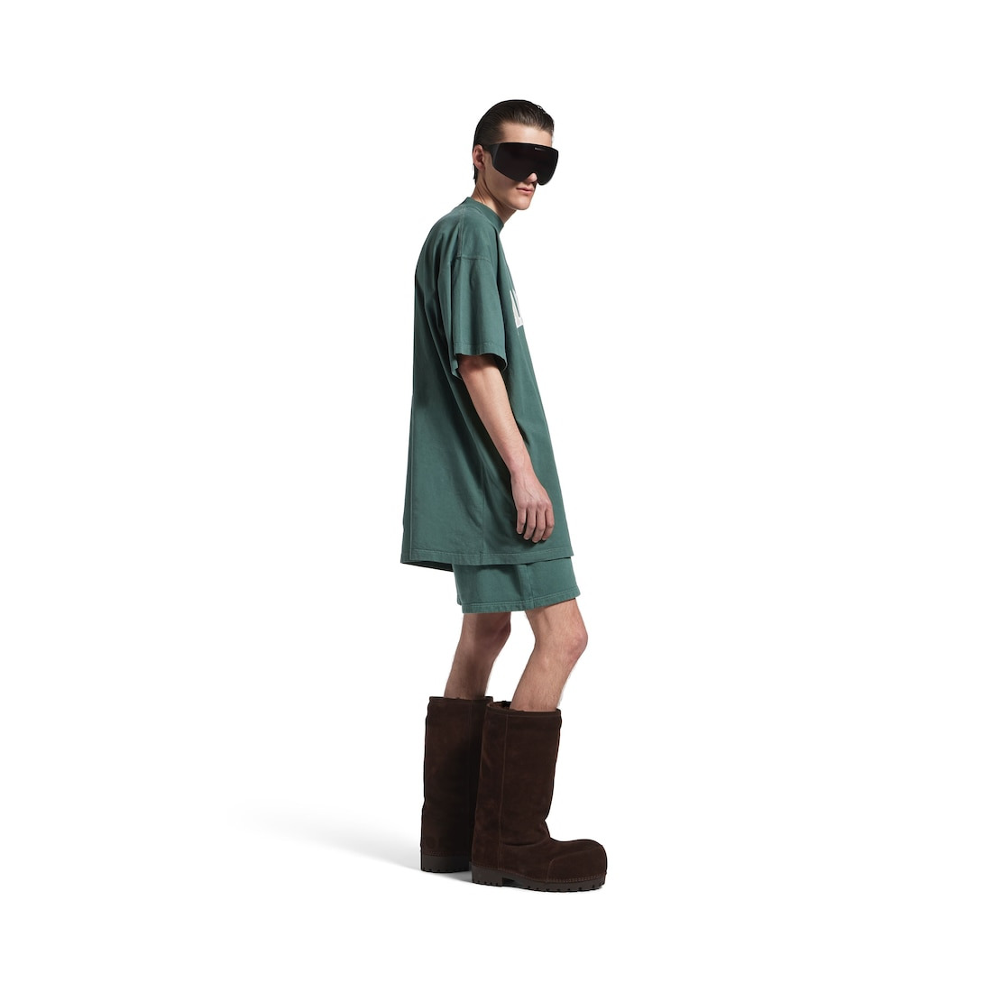 Men's Basketball Oversized T-shirt in Dark Green/light Green - 3