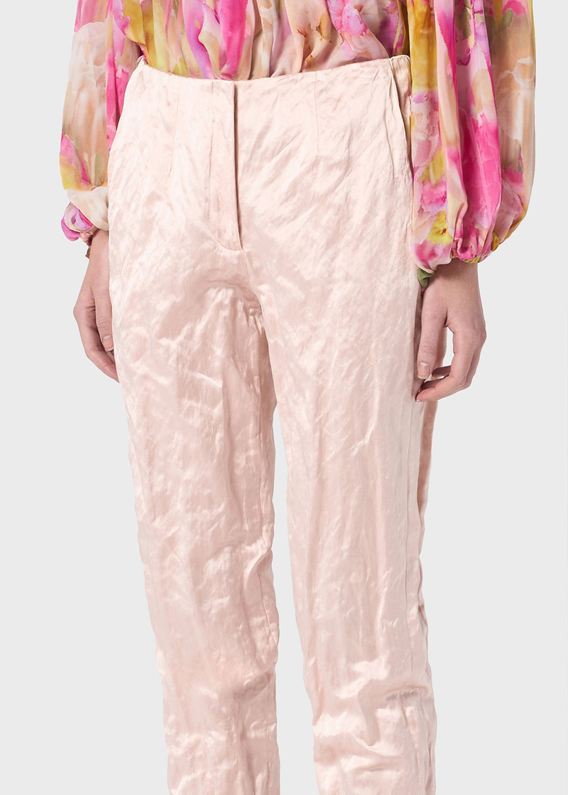STRAIGHT LEG PANTS IN CRINKLED SATIN 5