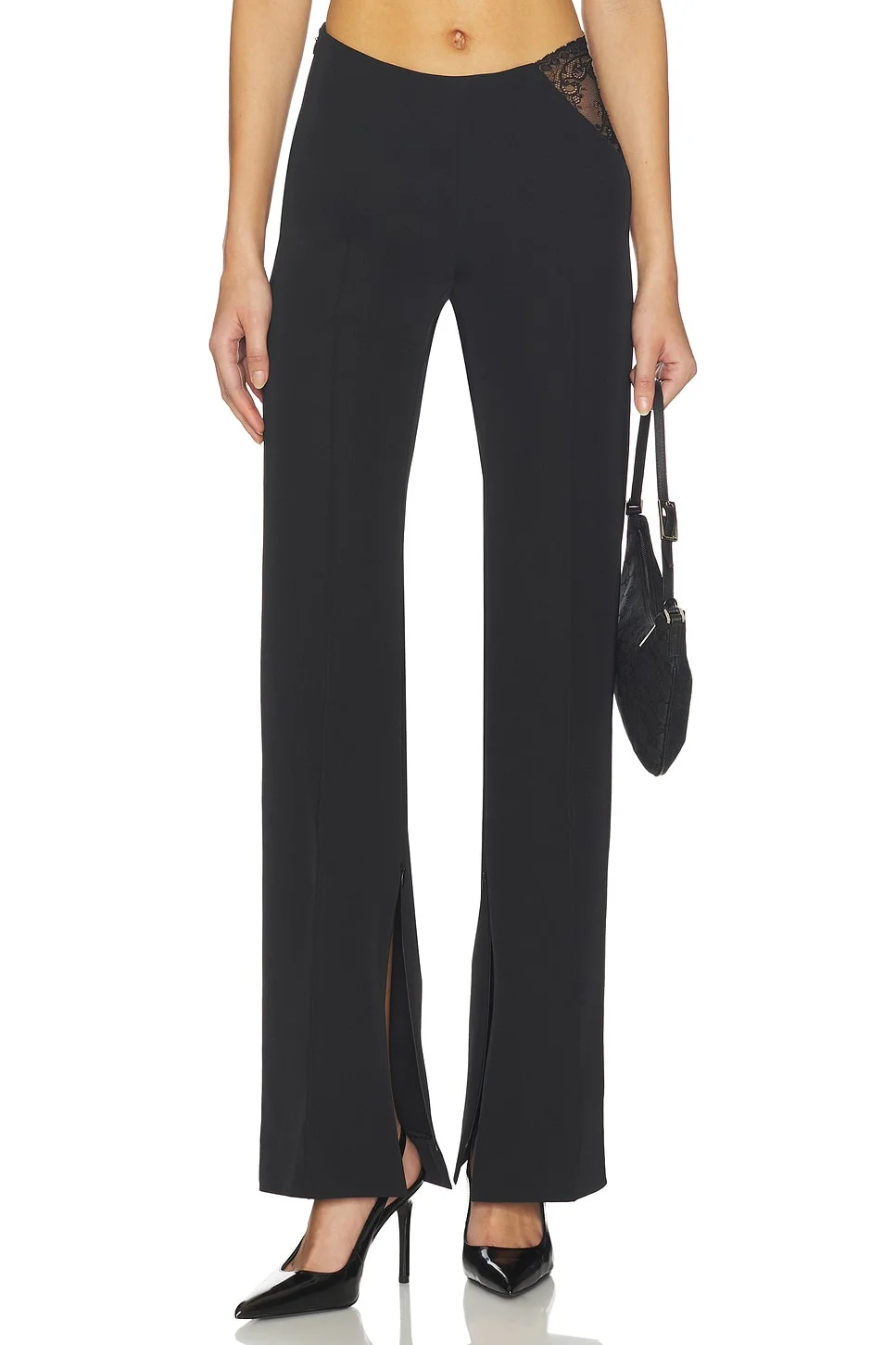 Lace Hip Cut Out Straight Leg - 1