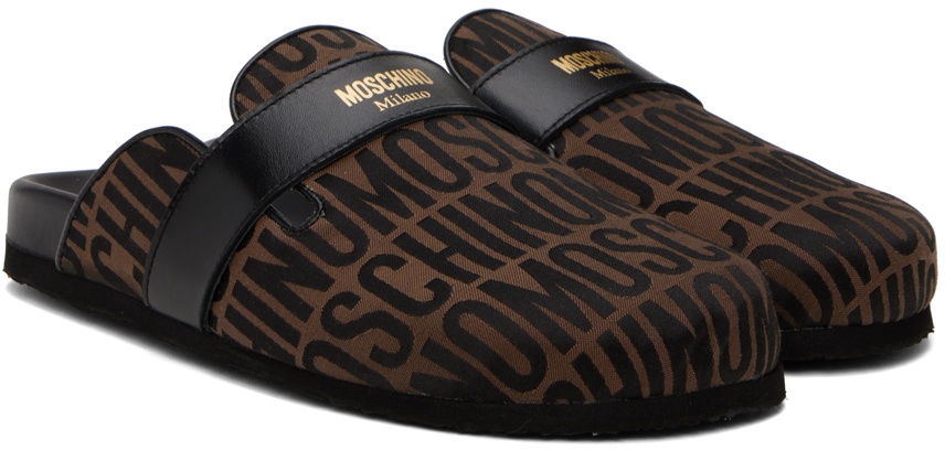 Black & Brown Logo Slippers - 4