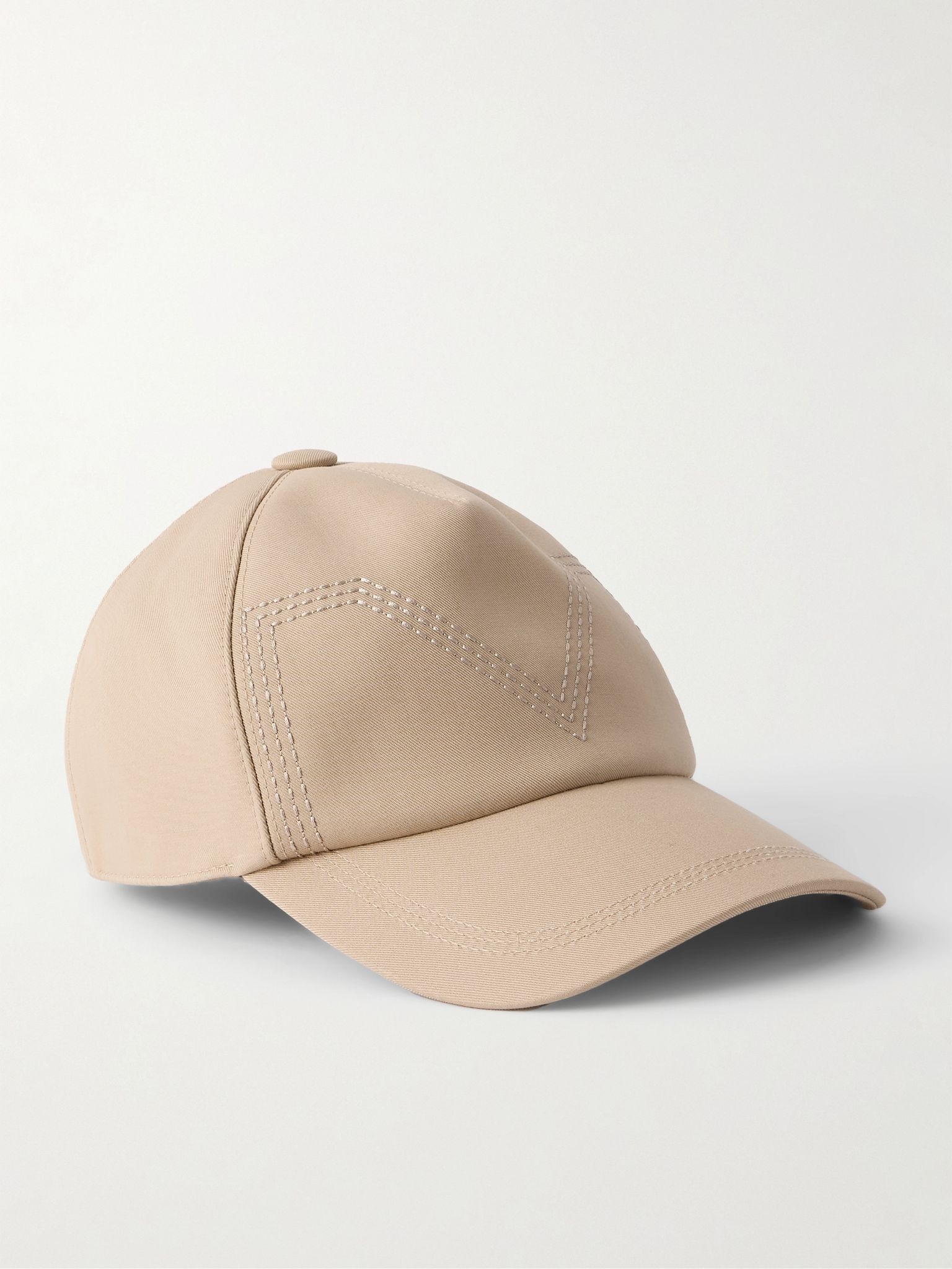 Embroidered cotton-twill baseball cap Sand - 1
