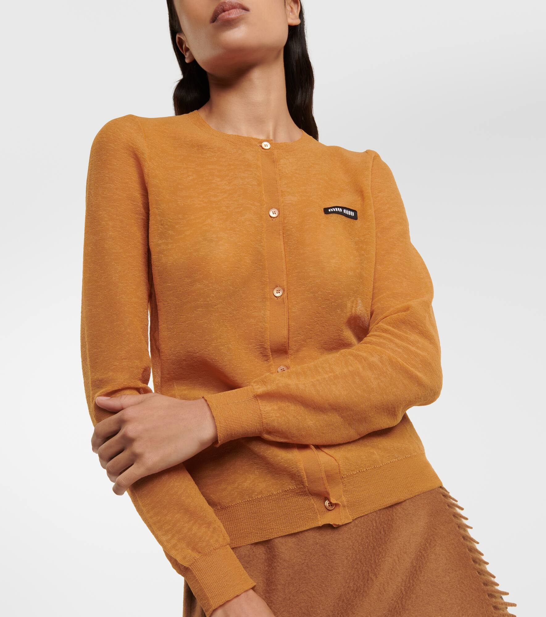 Knitted logo cardigan - 5