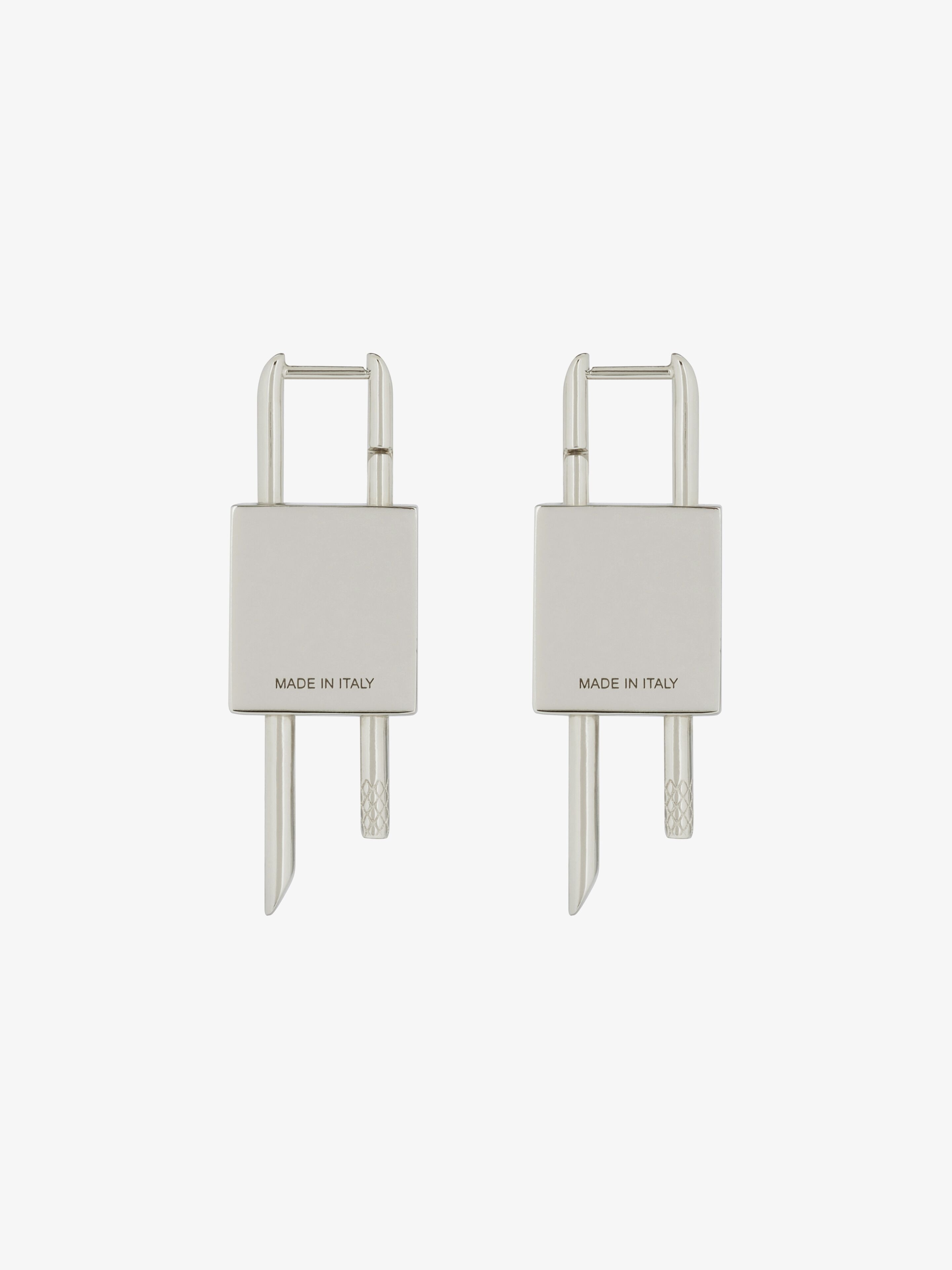 MINI LOCK EARRINGS IN METAL WITH CRYSTAL - 4