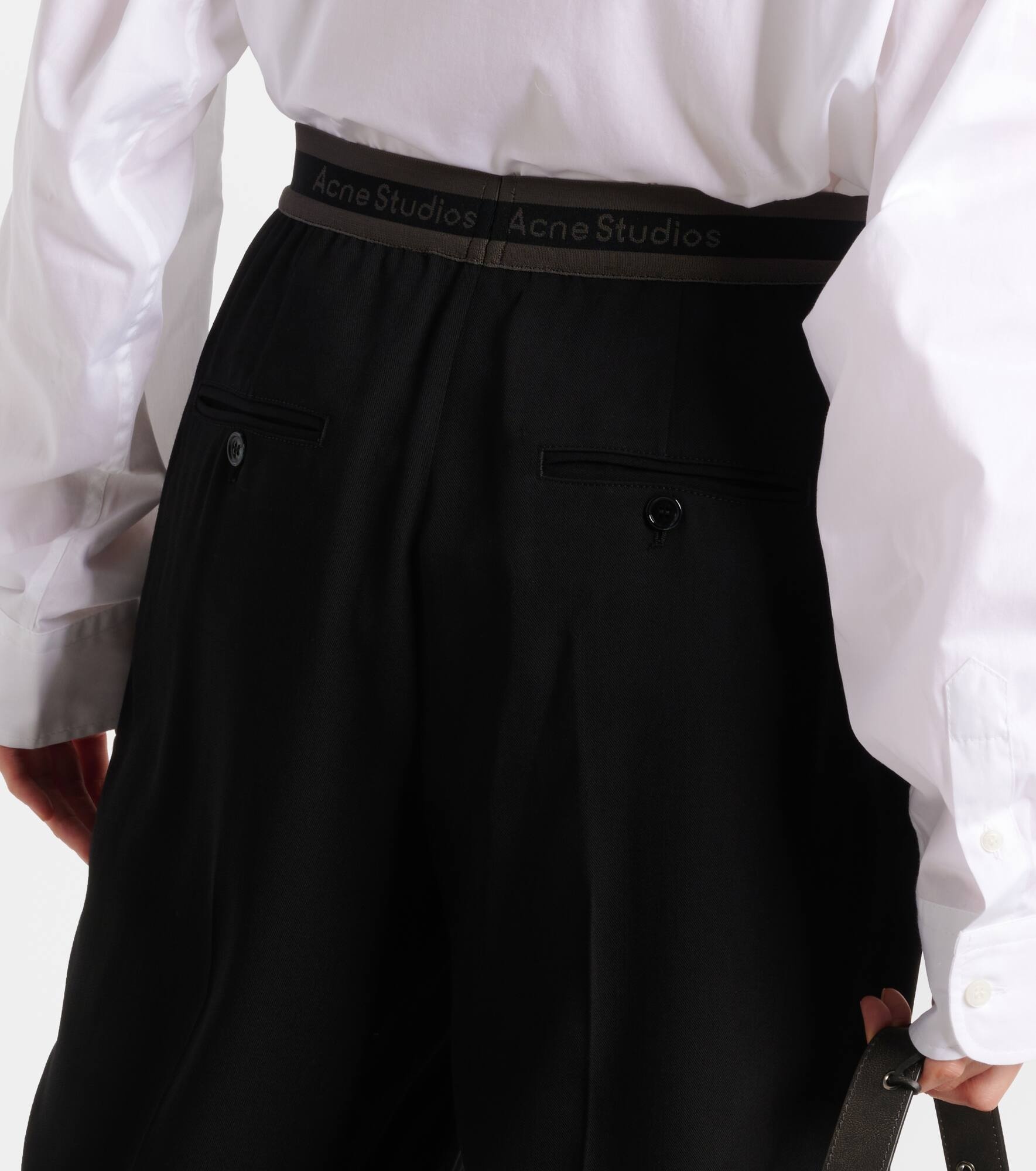 Logo mid-rise wide-leg pants - 6