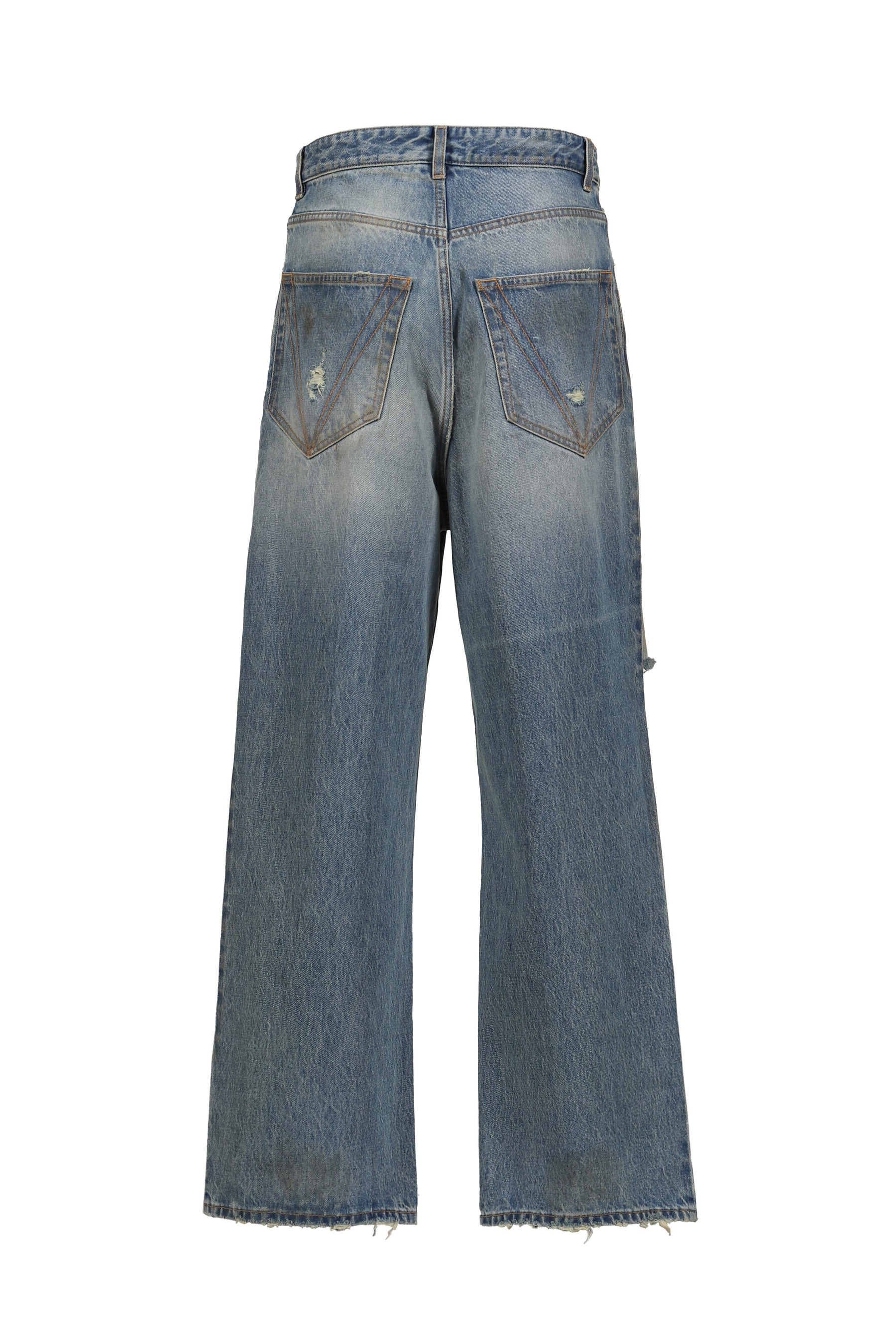 DISTRESSED BAGGY JEANS / DISTRESSED LT. BLU - 6