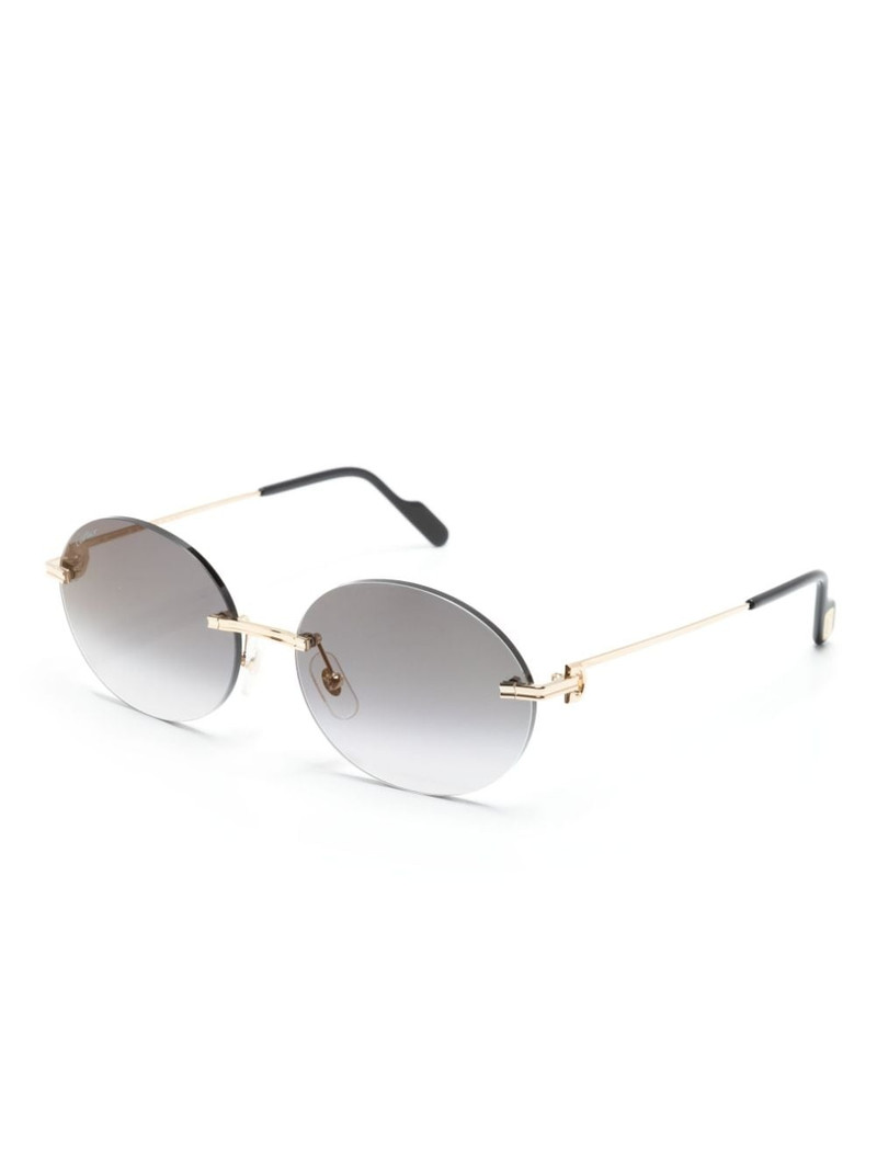 Cartier metallic oval-frame sunglasses outlook