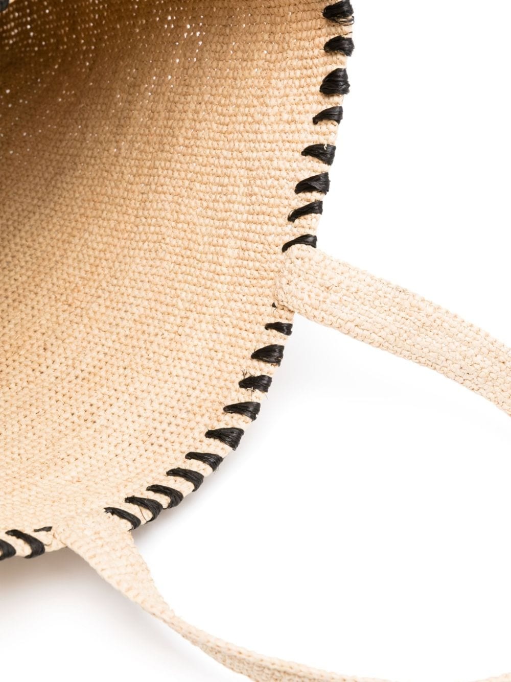 logo-embroidered raffia tote bag - 5