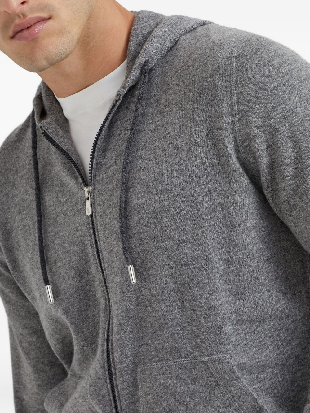 zip-up cashmere hoodie - 6