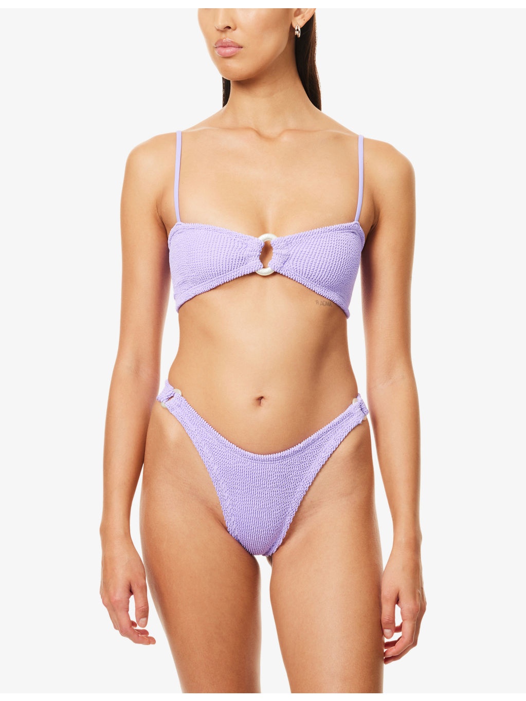 Misty Pearly-Hoop Seersucker Bikini Set - 2