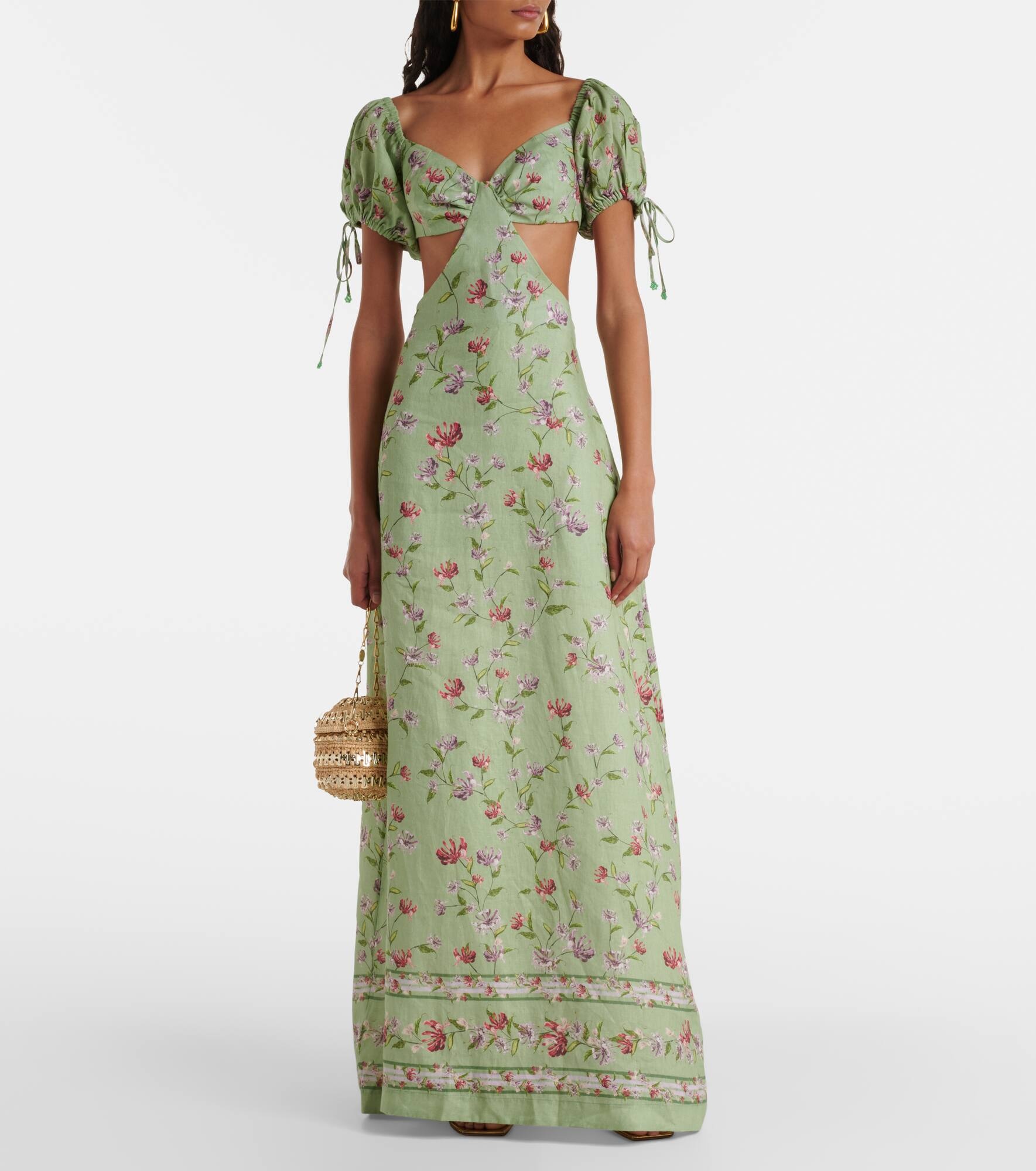 Cielo Honeysuckle floral linen maxi dress - 6