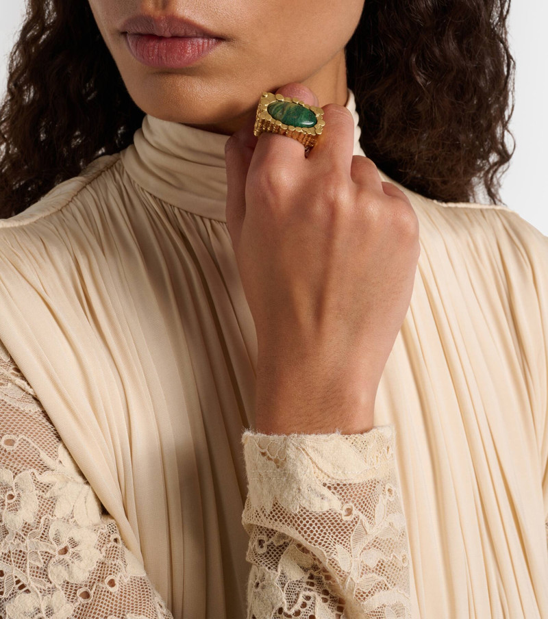 Wisp 16kt gold-plated embellished ring 5