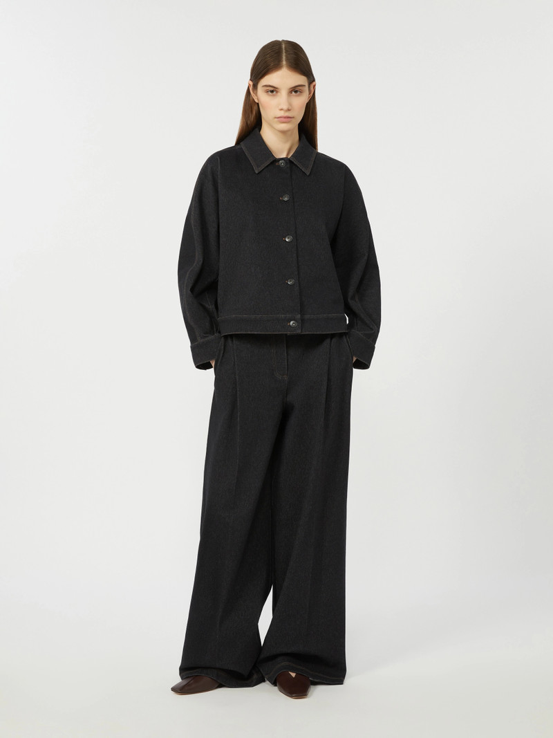 ETEREO Denim-effect jersey five-pocket trousers - ULTRAMARINE 9
