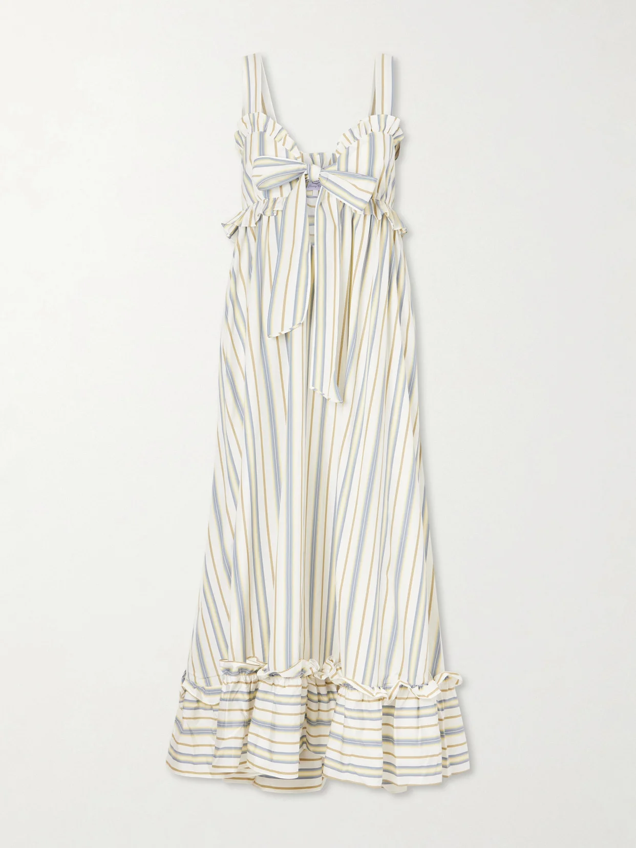 Valentina Striped Cotton Maxi Dress - 1