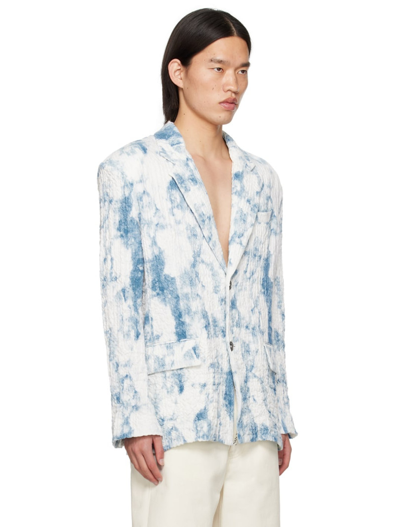 Blue & White Printed Blazer 2