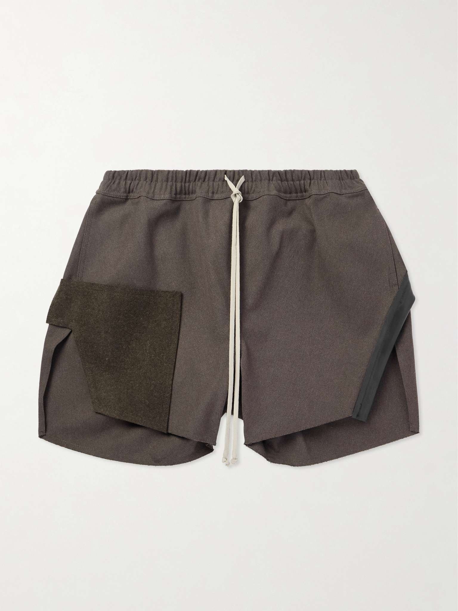 Loden Straight-Leg Wool-Felt and Rubber-Trimmed Denim Shorts - 1