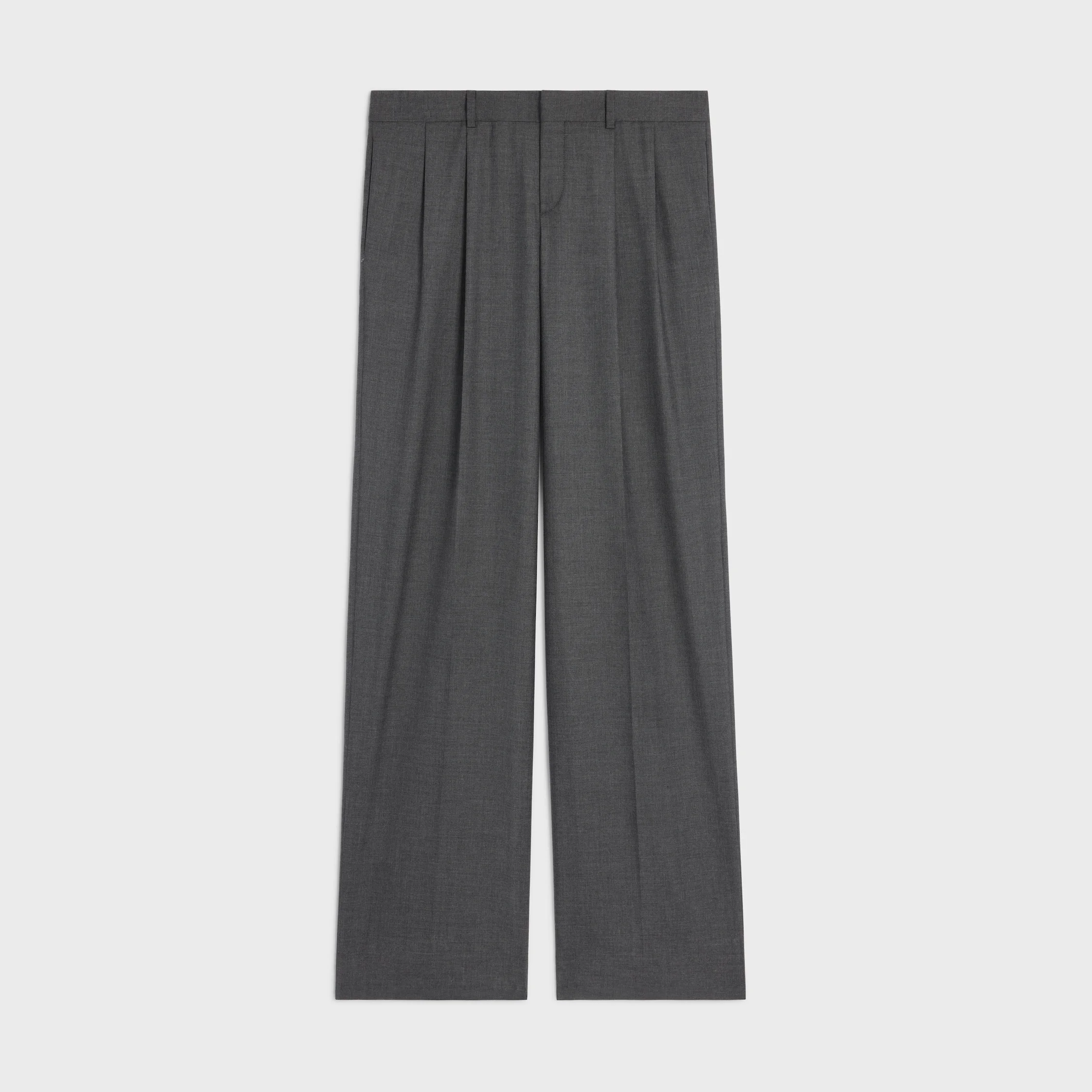 pleated trousers IN CASHMERE CANVAS - 1