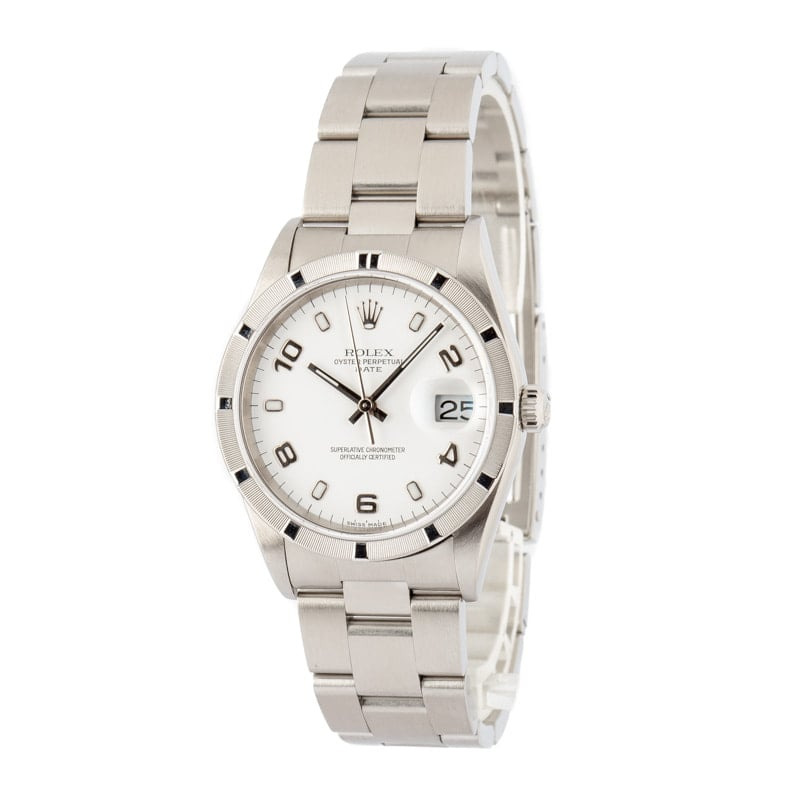 Rolex Date 15210 White Arabic Dial - 2