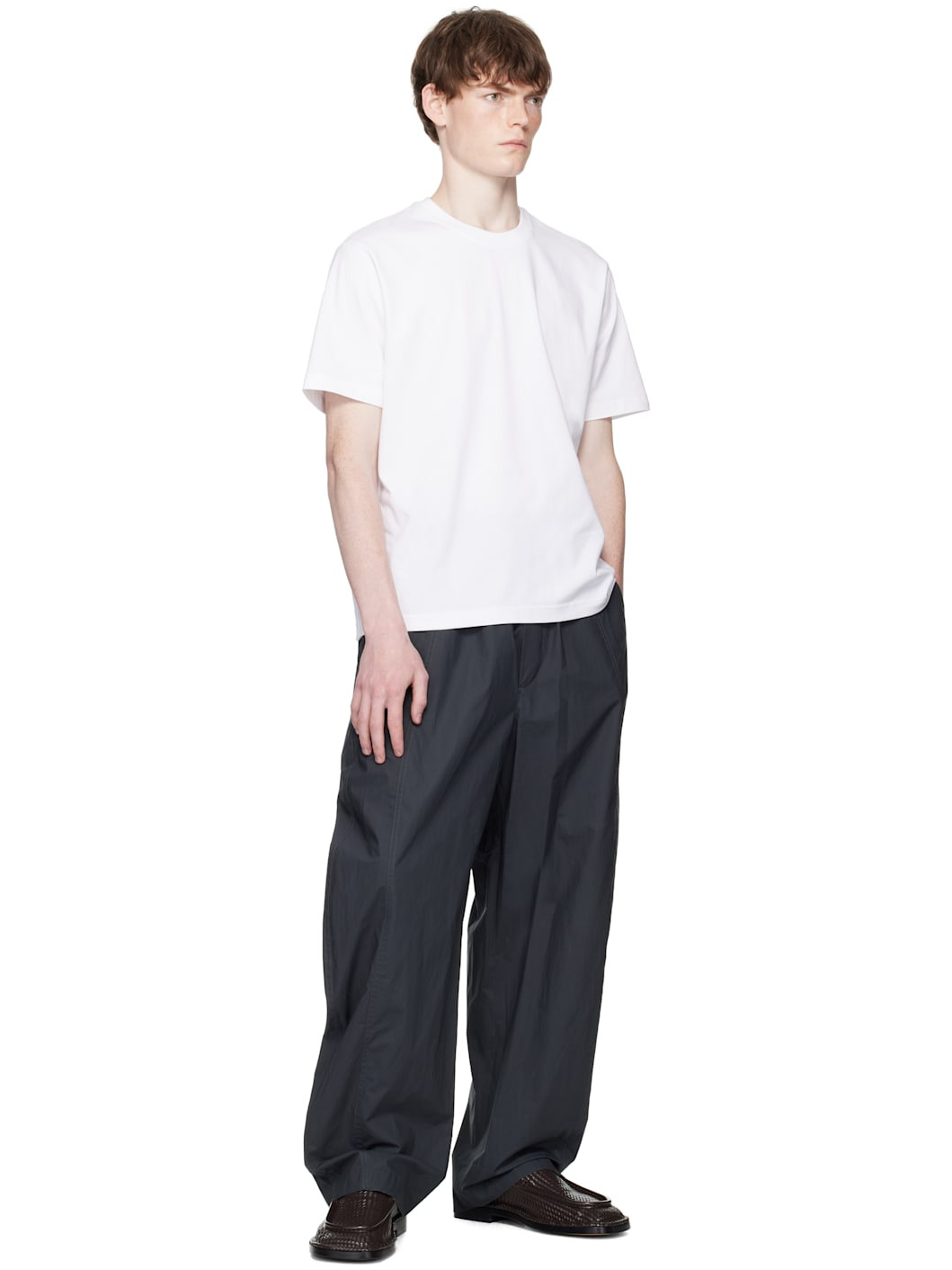 Gray Resinated Cotton Trousers - 4
