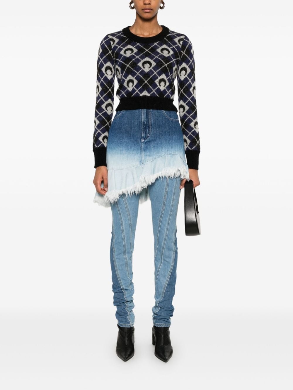 Moon argyle-knit sweater - 2
