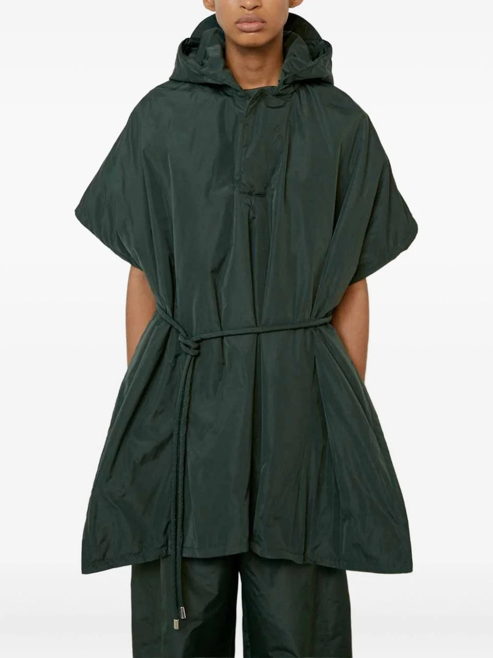 hooded belted cape - 1