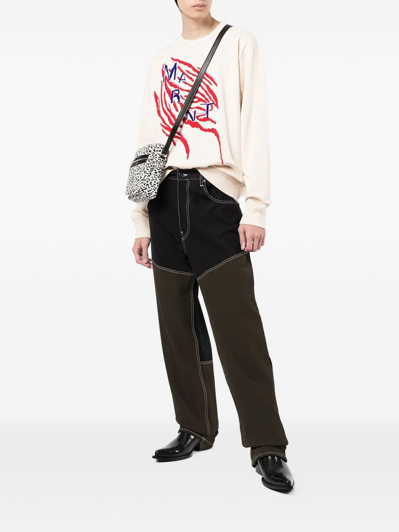 Isabel Marant tiger-stripe embroidered sweatshirt outlook
