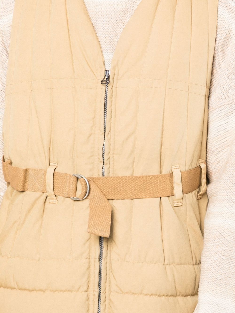 padded belted v-neck gilet - 5