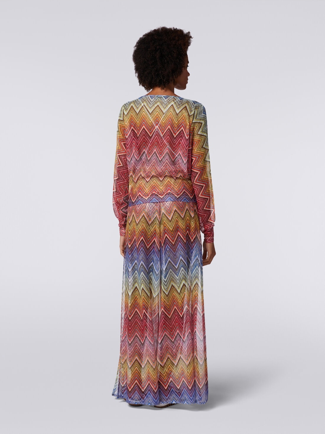 Long-sleeved blouse in zigzag print fabric - 4