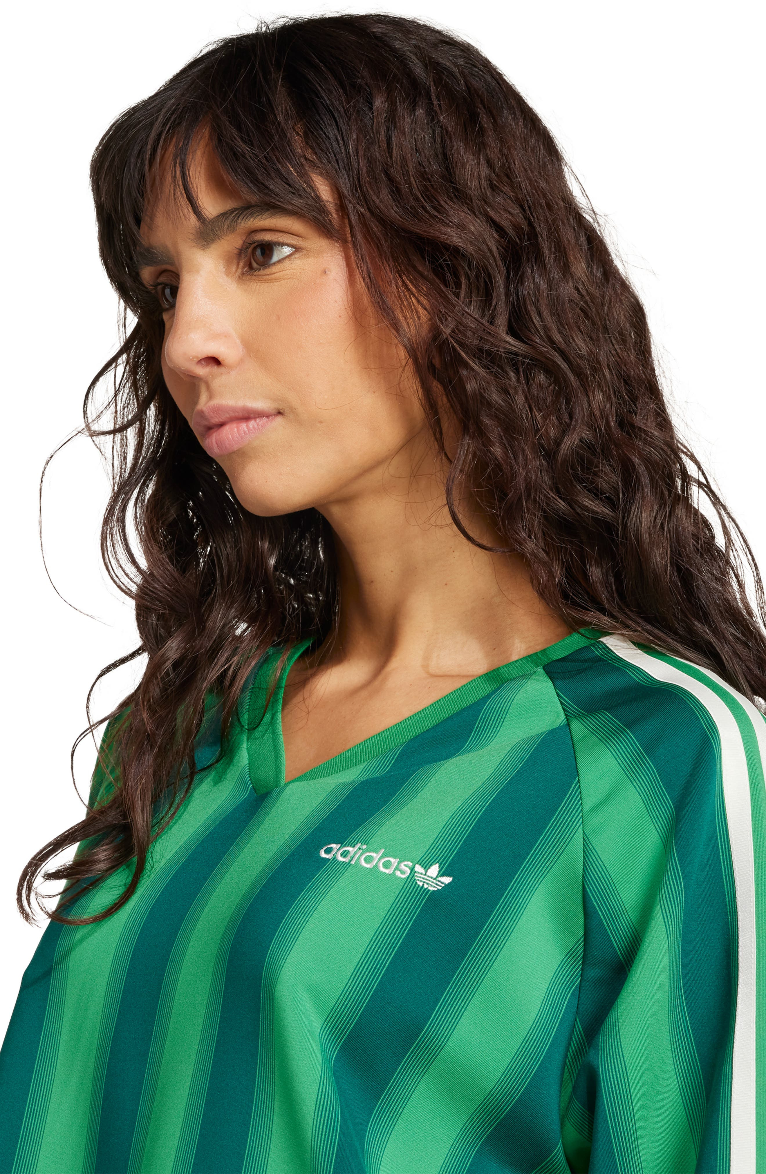 adidas Linear Stripe Jersey T-Shirt in Green at Nordstrom - 6