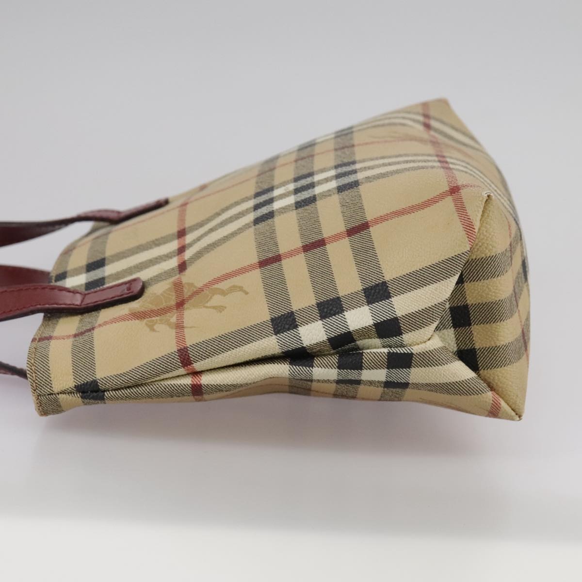 Burberry Nova Check Hand Bag Pvc Leather Beige - 3