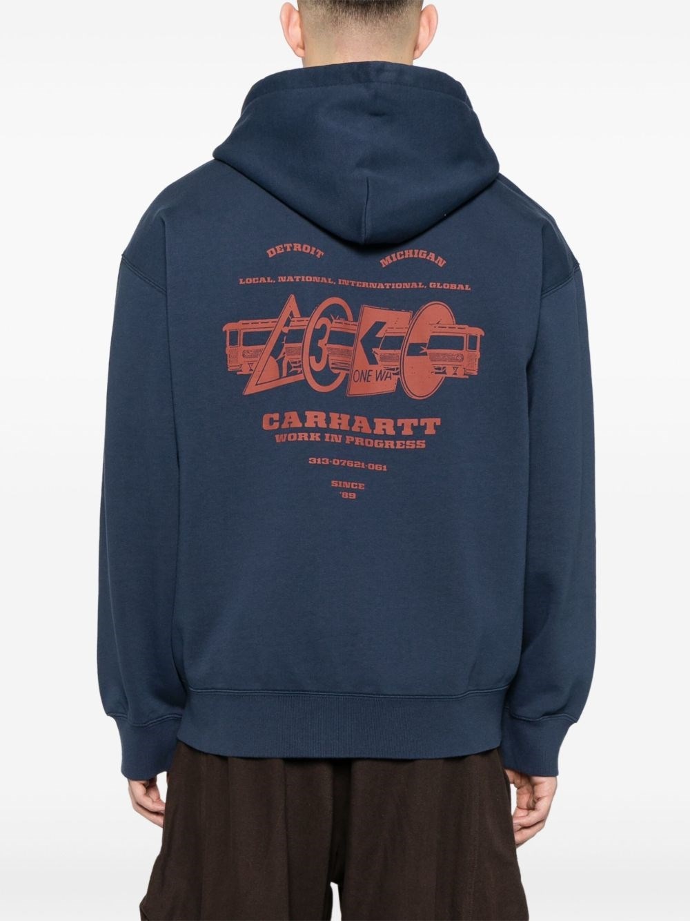 Logo cotton zipped hoodie - 4