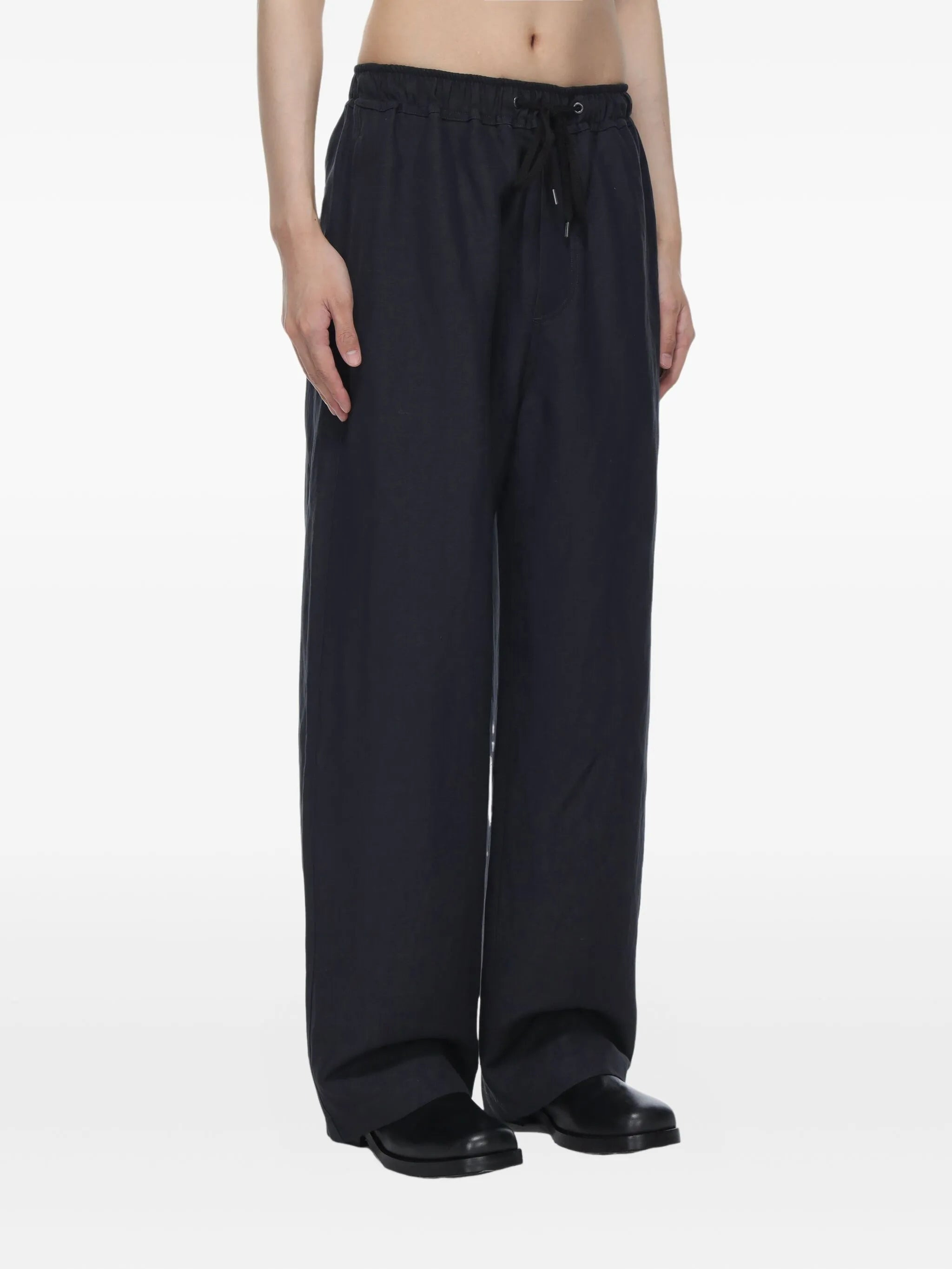 Studio Nicholson Drawstring Linen-blend Trousers - 4