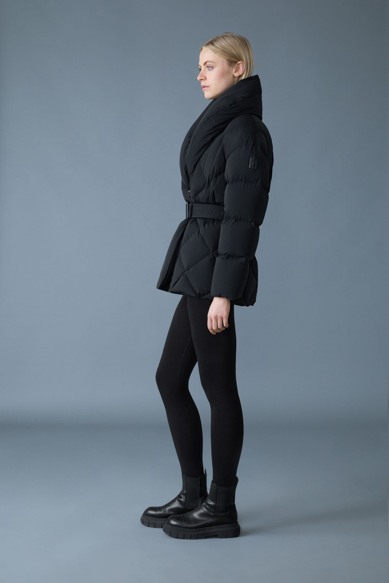 OLIVE-Z Down Belted Jacket With Shawl Collar 3