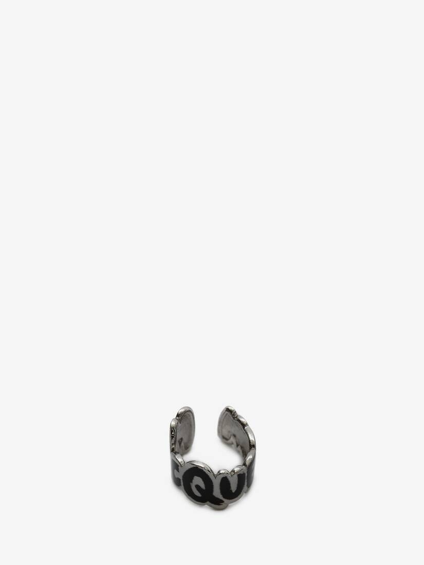 Mcqueen Graffiti Cut-out Ear Cuff in Black - 3
