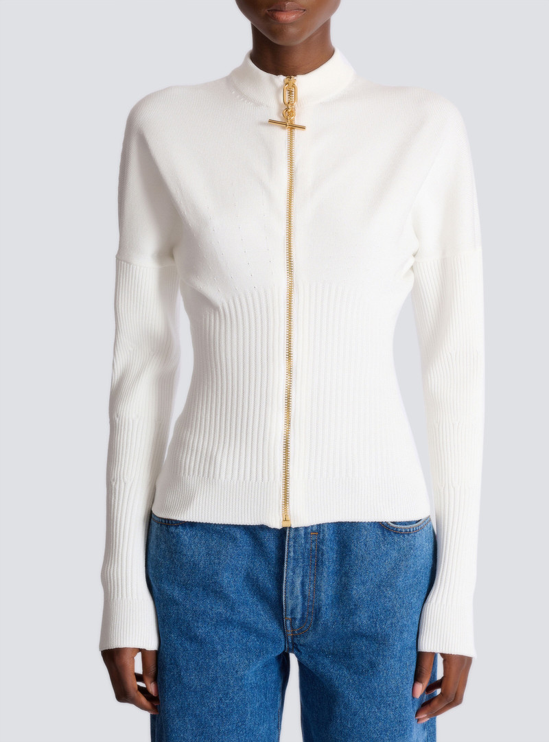 Zipped knit cardigan 5