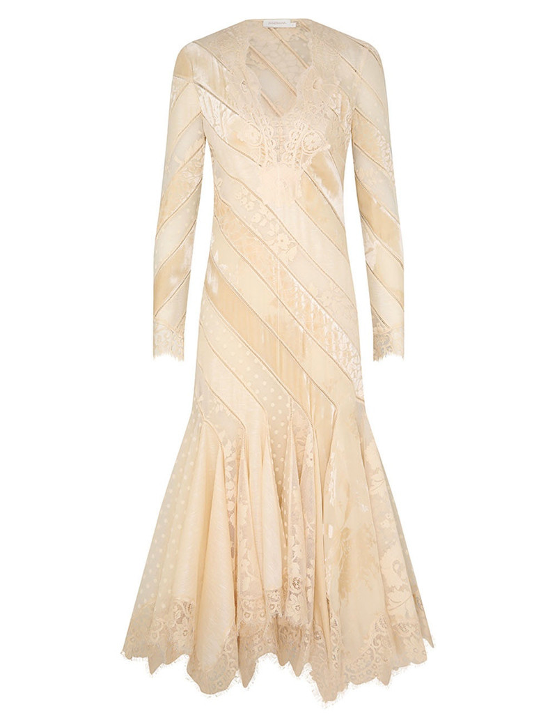 EDEN V NECK SPLICED GOWN 1