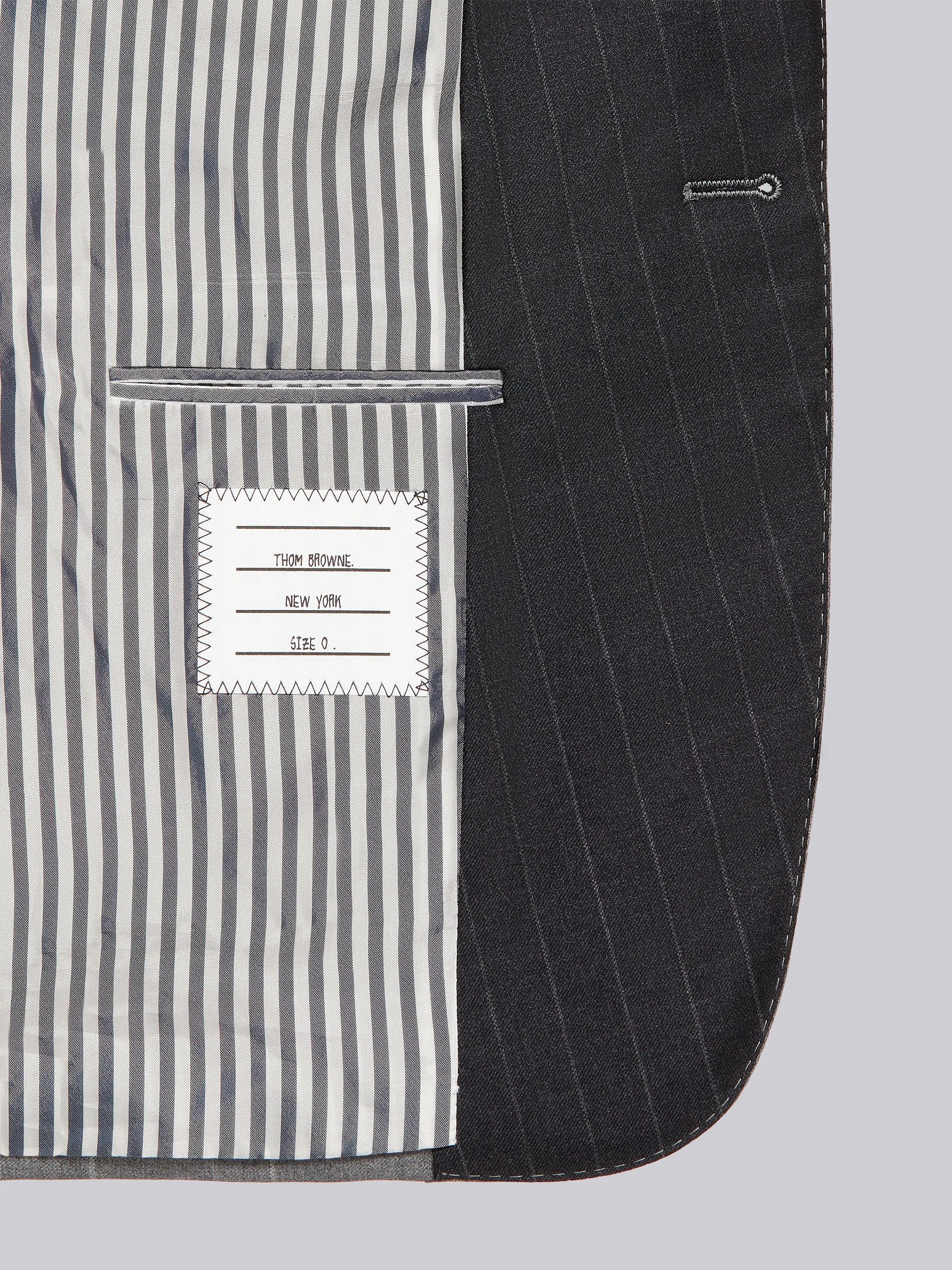 Dark Grey Funmix Pinstripe Wool Suiting Classic Sport Coat - 6