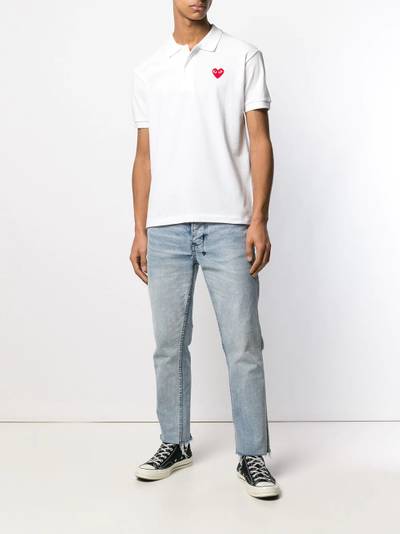 Comme des Garçons PLAY heart patch polo shirt outlook