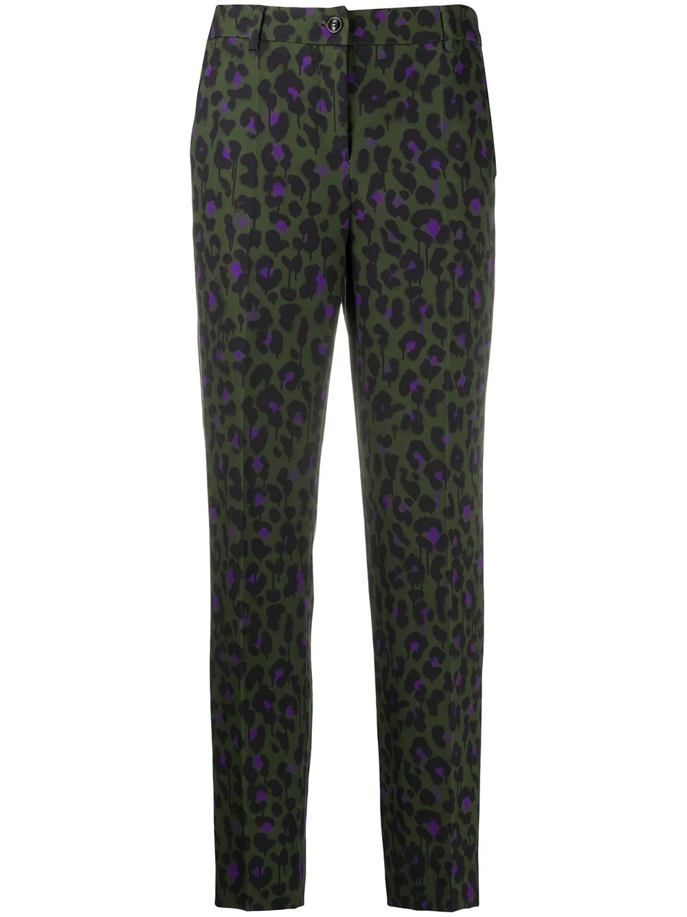 leopard print trousers - 1