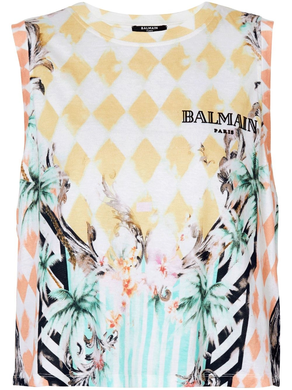 baroque-print tank top - 1