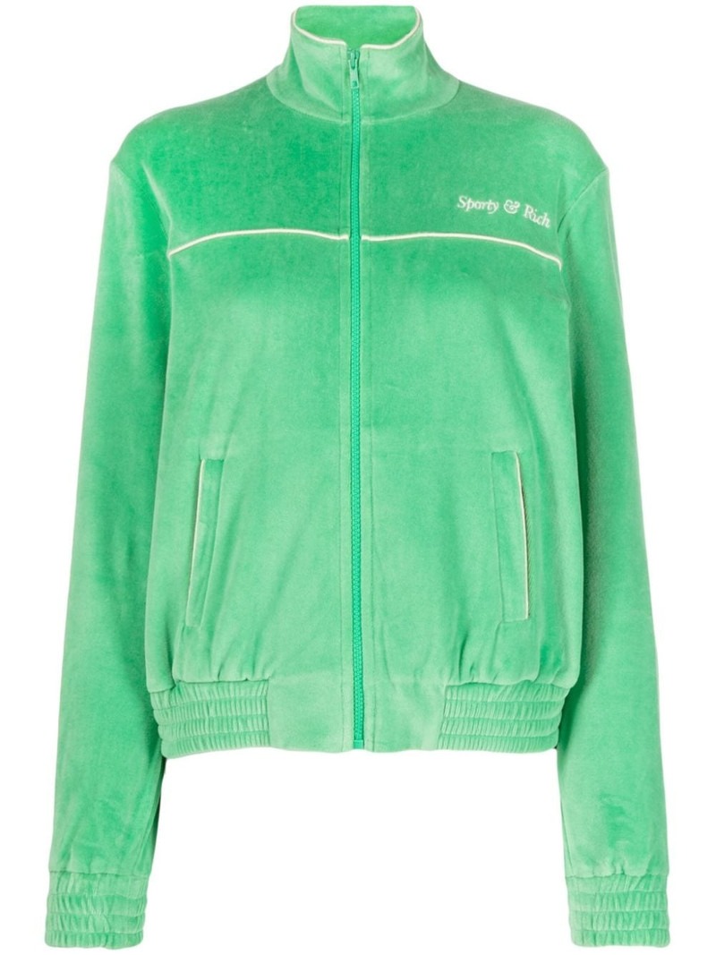 towelling-finish embroidered-logo jacket 1