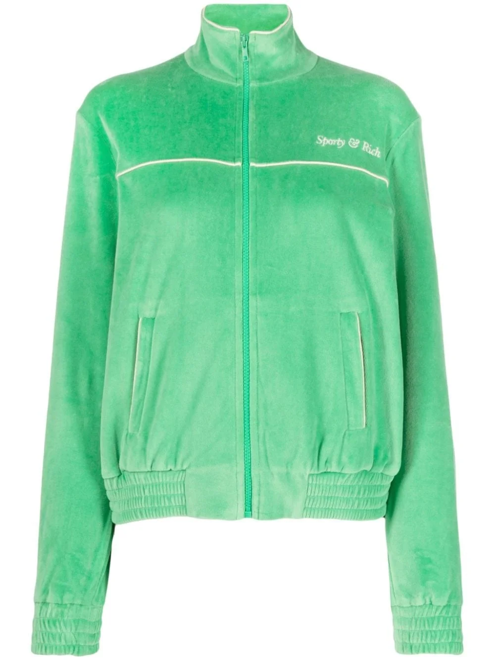towelling-finish embroidered-logo jacket - 1