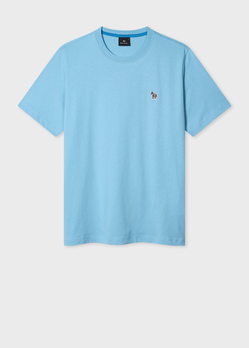Sky Blue Organic Cotton Zebra Logo T-Shirt 1