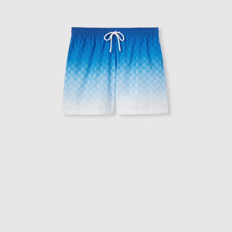 Printed technical poplin swim shorts 1