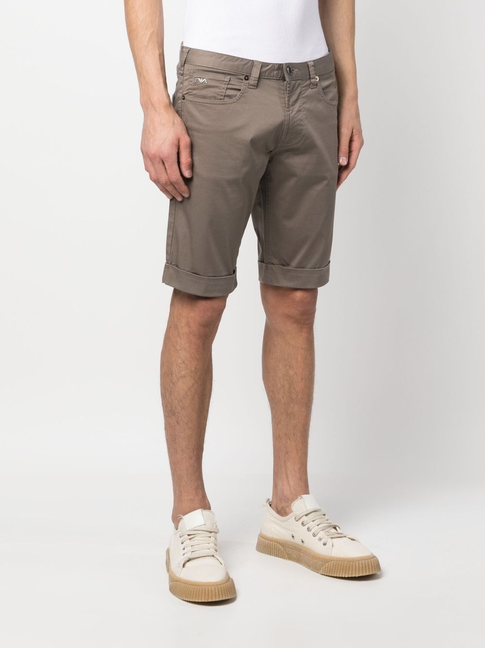 logo-plaque chino shorts - 3