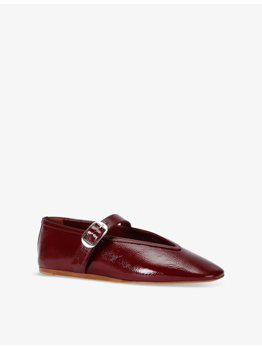 Stella pointed-vamp patent-leather Mary-Jane flats - 3