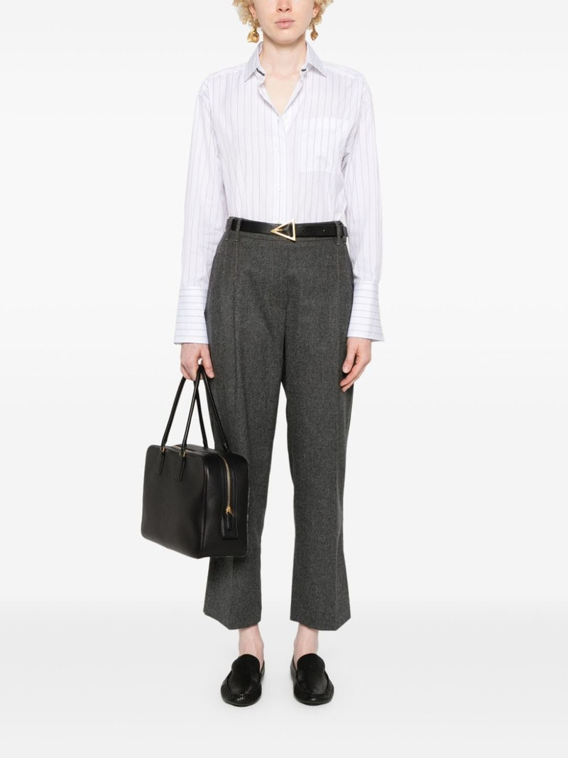 Brunello Cucinelli pleated felted straight trousers outlook